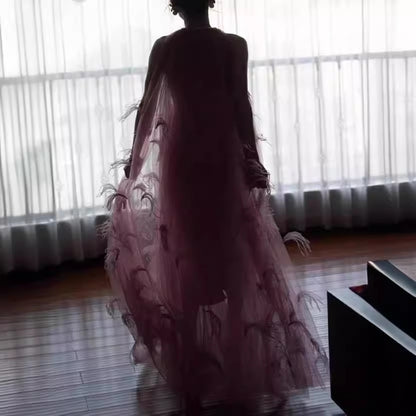 2025 New Chinese style beautiful wedding dress popular summer new sleeveless super fairy feather fairy skirt