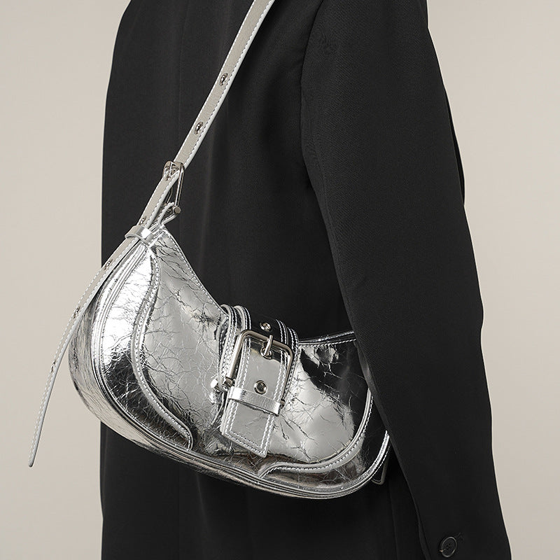 Strictly selected cowhide bag niche texture women's summer popular new retro Spice Girl underarm bag niche shoulder messenger bag