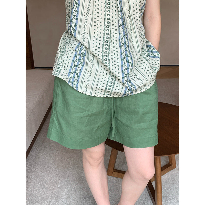 2025 THE MIND strappy elastic waist three-point pants children's 2025 summer Korean version simple casual shorts T5056-1X