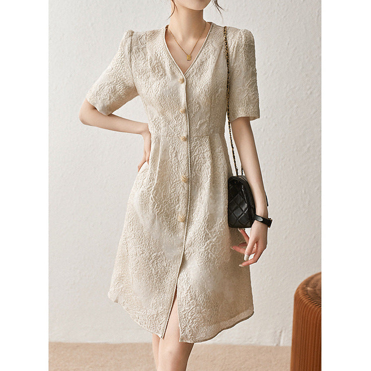 2025 High-end heavy jacquard silk skirt new Chinese cheongsam mulberry silk dress  summer new women's clothing