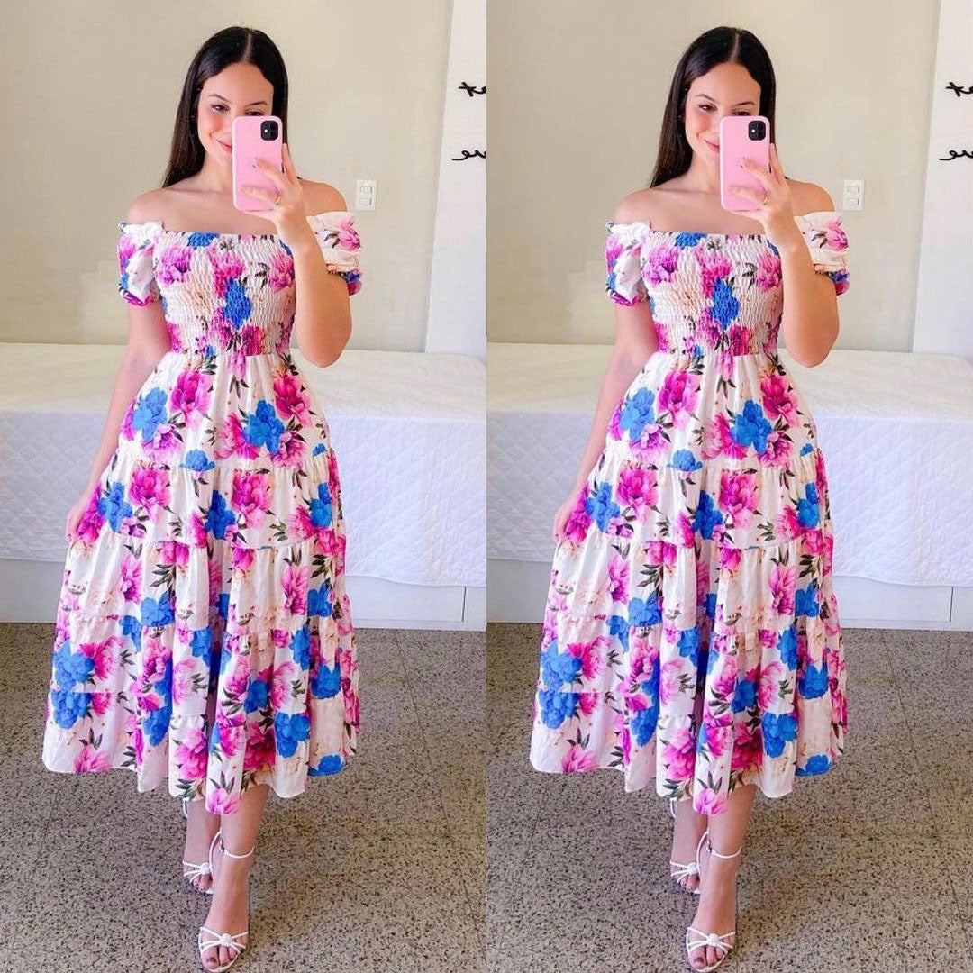 2025 New spring and summer new  New 2025 dresses literary  fresh printing fashion women's clothing