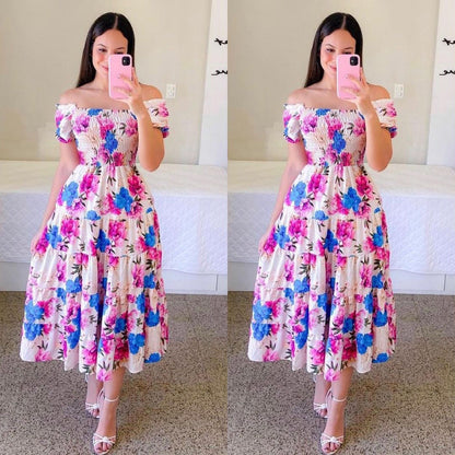2025 New spring and summer new  New 2025 dresses literary  fresh printing fashion women's clothing