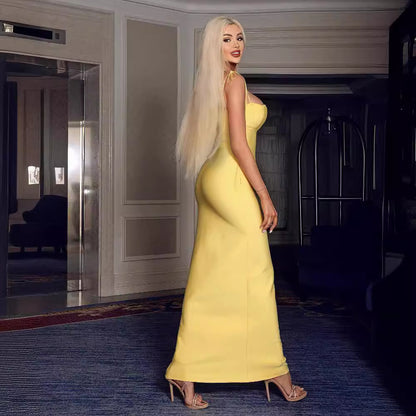 LOVEVOP 2023 winter new shell breast cup suspender long  style sexy bandage women's dress n fashion