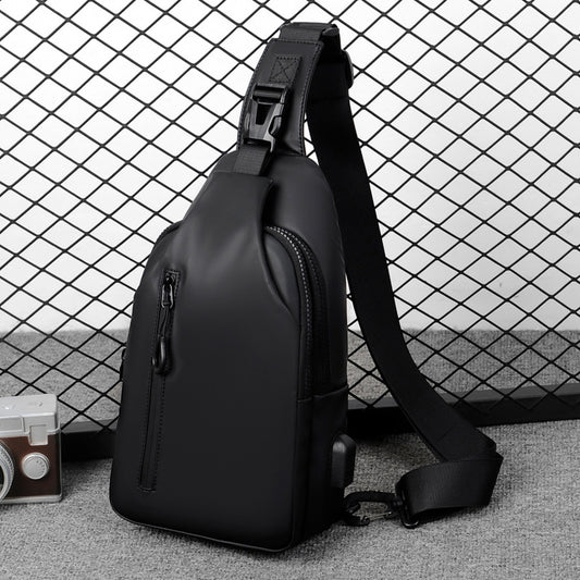 2025 New outdoor large-capacity messenger bag, simple and textured men's breast bag, fashionable and trendy shoulder bag, one piece for delivery.