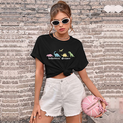 LOVEVOP new popular summer 2025 women's clothing crew neck printed top Guangzhou Popular trade short-sleeved t-shirt