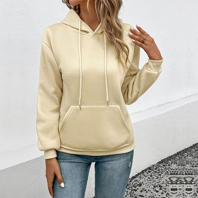 LOVEVOP Hot autumn and winter new 2025 pocket hoodie  cross-border women's casual hooded pullover pocket sweater