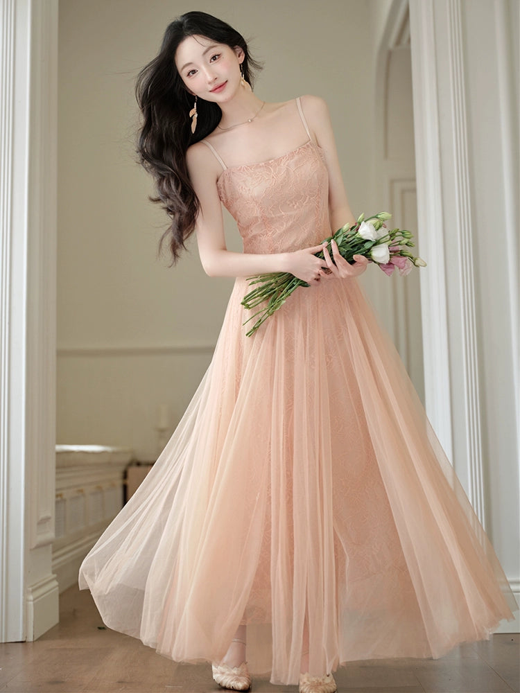 Mori super fairy mesh skirt pink gauze skirt tulle suspender dress beautiful lace skirt birthday dress long dress
