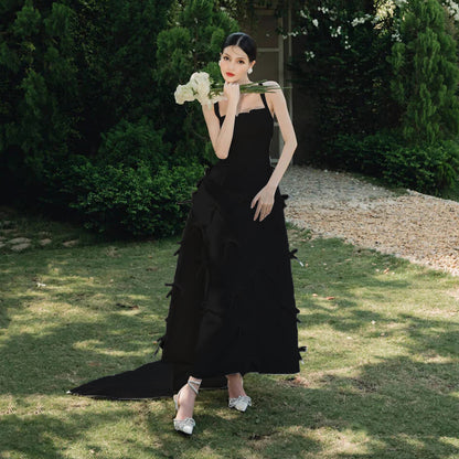 2025 bride sexy suspender light wedding dress satin welcome wedding dress Mori tie license registration small dress skirt women wholesale