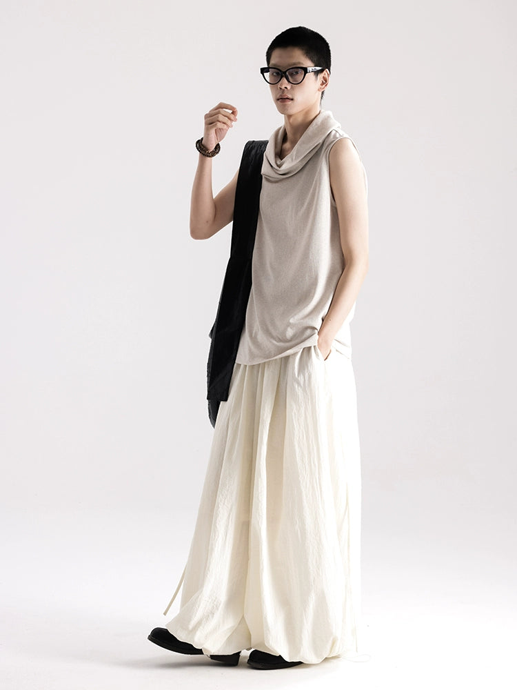 APOZi collection untitled landscape series new Chinese sleeveless T-shirt men and women with the same stacking collar vest