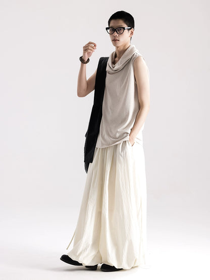 APOZi collection untitled landscape series new Chinese sleeveless T-shirt men and women with the same stacking collar vest