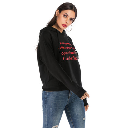 LOVEVOP New popular Autumn New 2025 Cross-border Hot Trade Women's Clothing Hooded Letter Printed Sweater Women