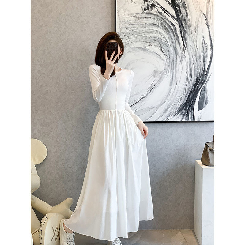 2025 In stock, Yi Mengling has the same COS style design long dress, slim and thin big pendulum dress.