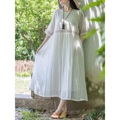 summer new literary and retro loose dress fashionable Popular style large size thin big swing dress children