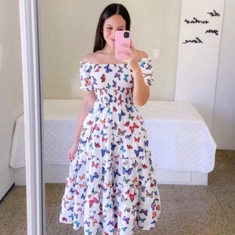 2025 New spring and summer new  New 2025 dresses literary  fresh printing fashion women's clothing