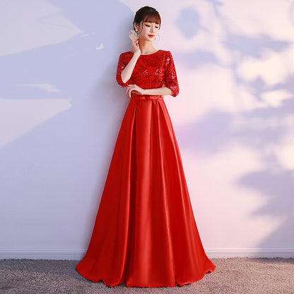 2025 Choir performance suit, evening host dress, female  new solo cantata performance suit, female long dress
