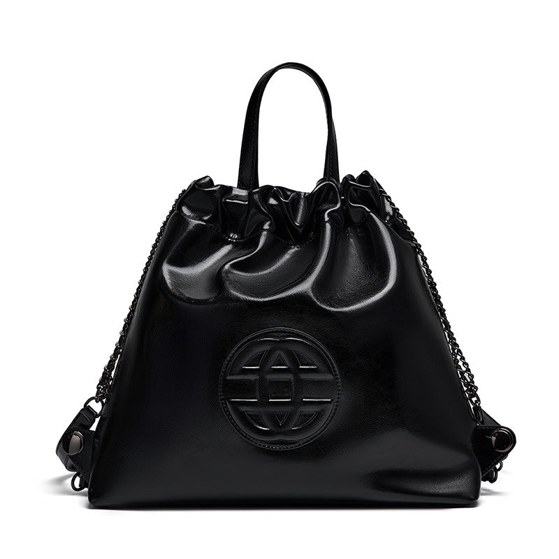 Niche soft leather tote bag popular new women's large-capacity cowhide big bag high-end texture commuter backpack women