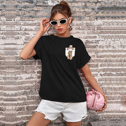LOVEVOP new popular summer 2025 women's clothing crew neck printed top Guangzhou Popular trade short-sleeved t-shirt