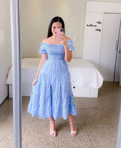 2025 New spring and summer new  New 2025 dresses literary  fresh printing fashion women's clothing