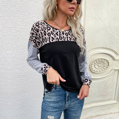 LOVEVOP Independent station  new product popular early autumn Middle East women's New street pullover round neck splicing sweater women's