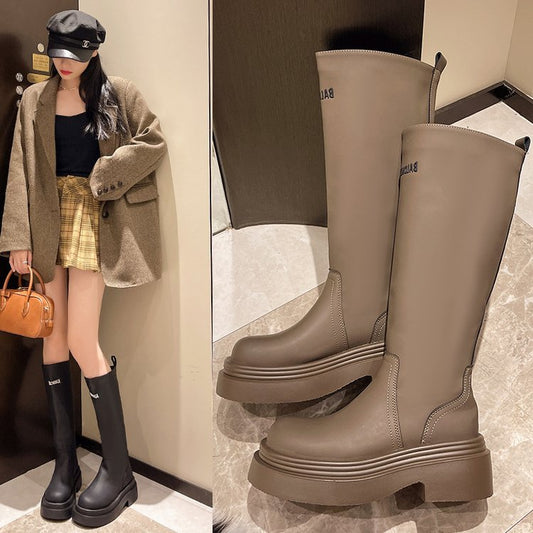 2025  Hot style~ popular new thick heel short boots women's British style Martin boots knight boots trend