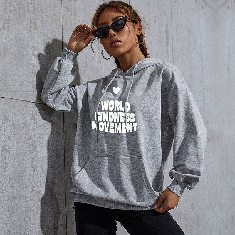 LOVEVOP popular new autumn and winter leisure sports hoodie South East Asia New Popular trade women's letter-printed hooded sweater