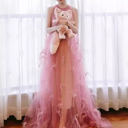 2025 New Chinese style beautiful wedding dress popular summer new sleeveless super fairy feather fairy skirt