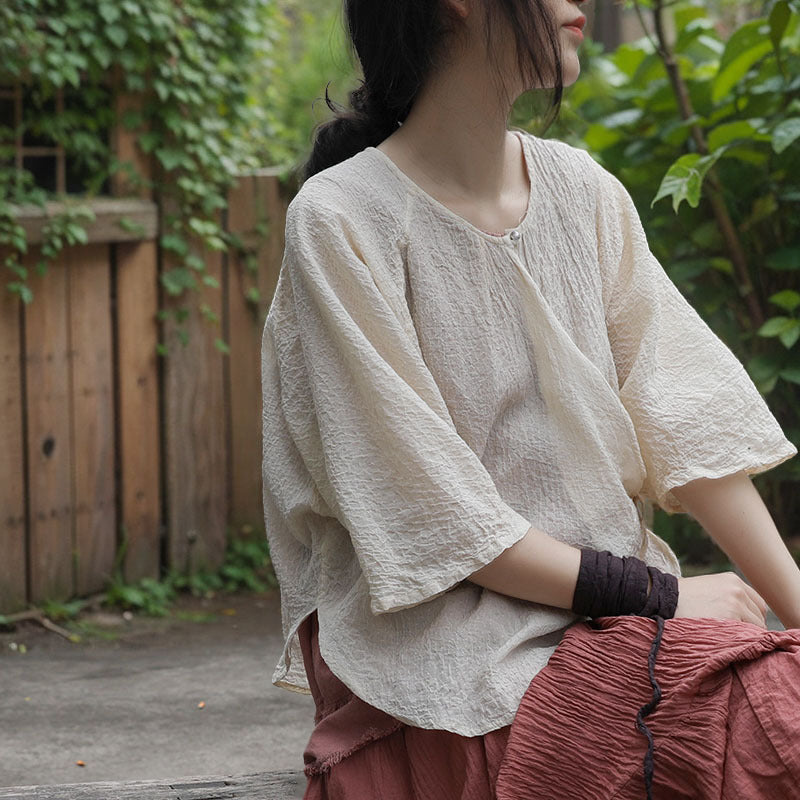 summer literary and artistic travel style lace-up sunscreen outer top, human silk jacquard diagonal cardigan women