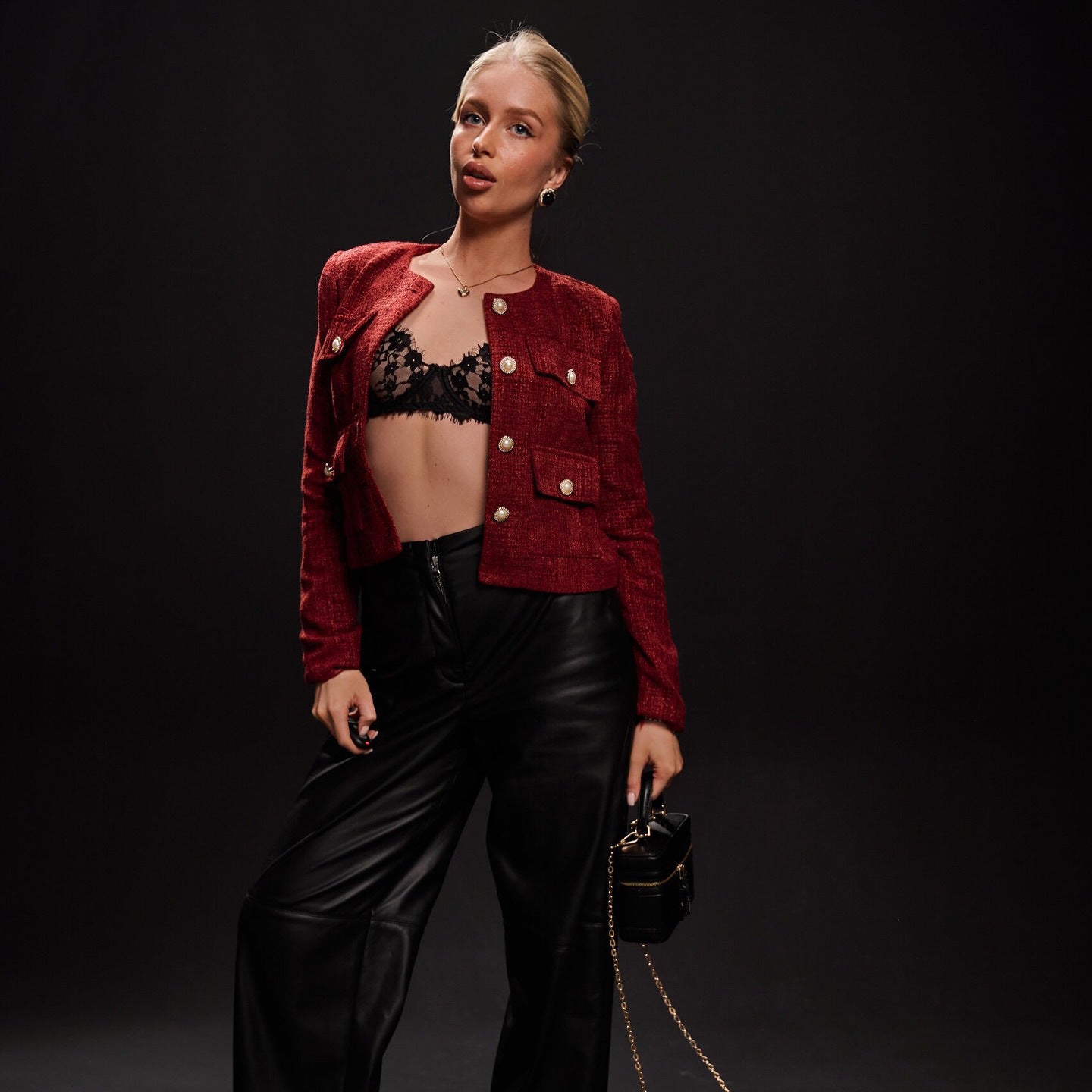 fashion Xiaoxiangfeng red women's top  new spring and summer niche high-end British women's clothing New