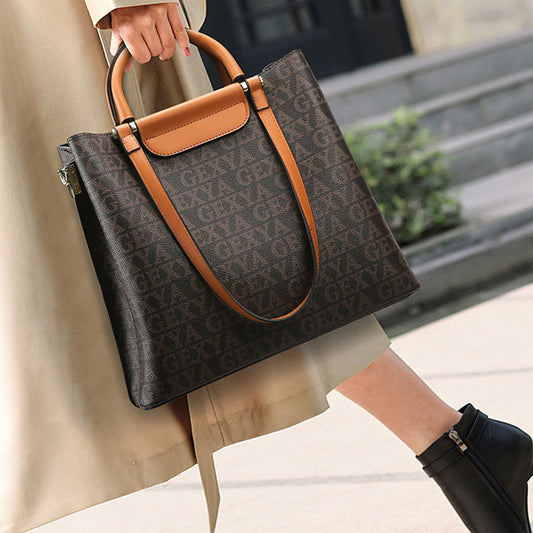 2025 Bucket bag women's new tote bag commuter women's bag large-capacity printing fashionable versatile mother shoulder bag wholesale