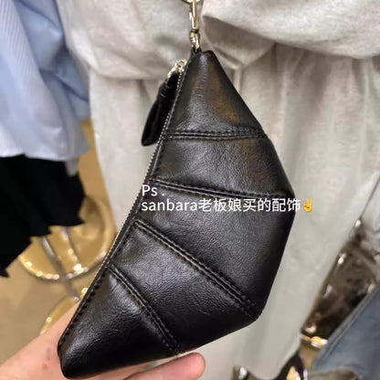 LOVEVOP Wholesale neck small change bag cute croissant bag design sense niche mini concave shape crossbody lipstick earphone bag