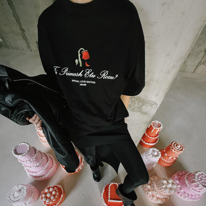 n street niche women's spring top  new loose casual street women's short-sleeved trendy T-shirt