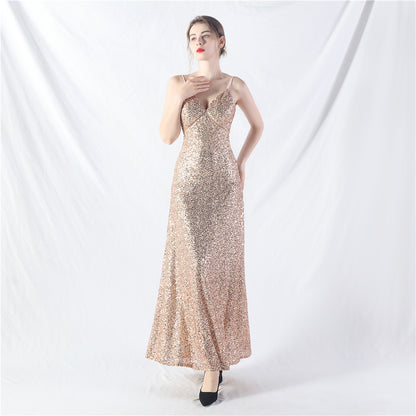 31765 #popular A-shaped big pendulum dress can be worn daily sequined long dress