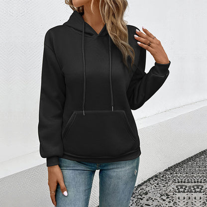 LOVEVOP Hot autumn and winter new 2025 pocket hoodie  cross-border women's casual hooded pullover pocket sweater