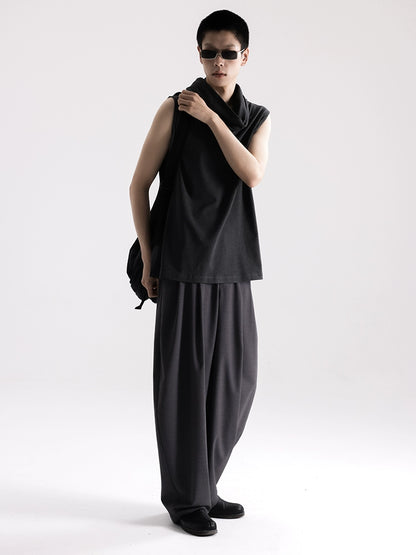 APOZi collection untitled landscape series new Chinese sleeveless T-shirt men and women with the same stacking collar vest