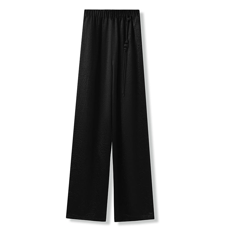 New Chinese wide-leg pants women's summer new loose high waist drape acetic acid casual temperament straight-leg pants M6028