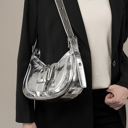 Strictly selected cowhide bag niche texture women's summer popular new retro Spice Girl underarm bag niche shoulder messenger bag