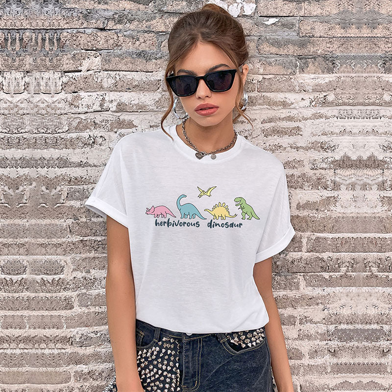 LOVEVOP new popular summer 2025 women's clothing crew neck printed top Guangzhou Popular trade short-sleeved t-shirt