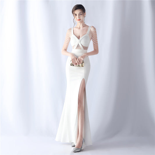 31609 #Hot trade new craft bead perspective wedding exhibition dinner evening dress