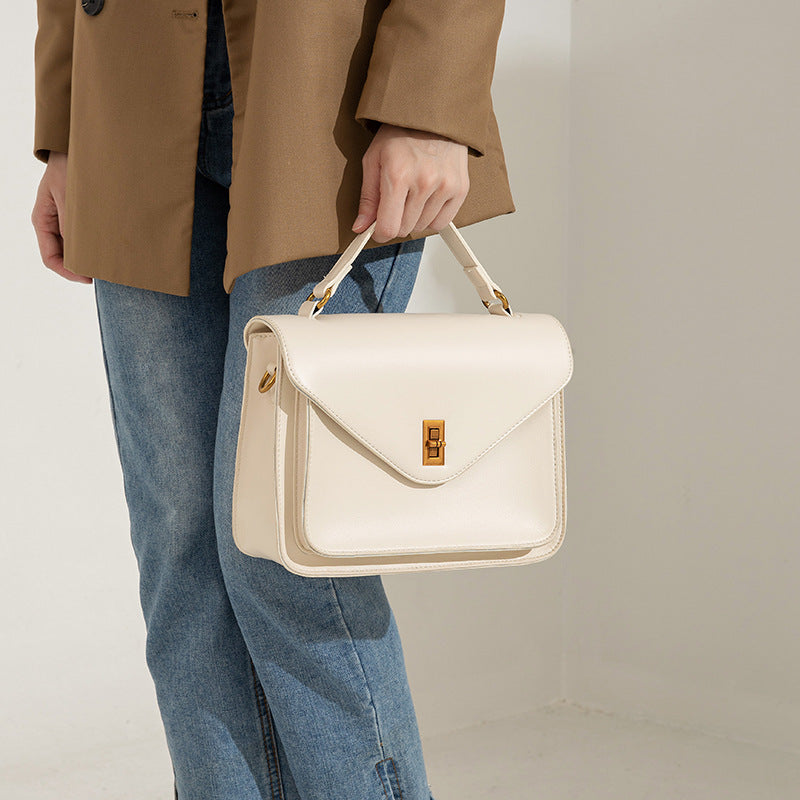 2025 Bag autumn and winter versatile soft leather high-end mail carrier bag simple fashion temperament shoulder bag texture messenger bag women