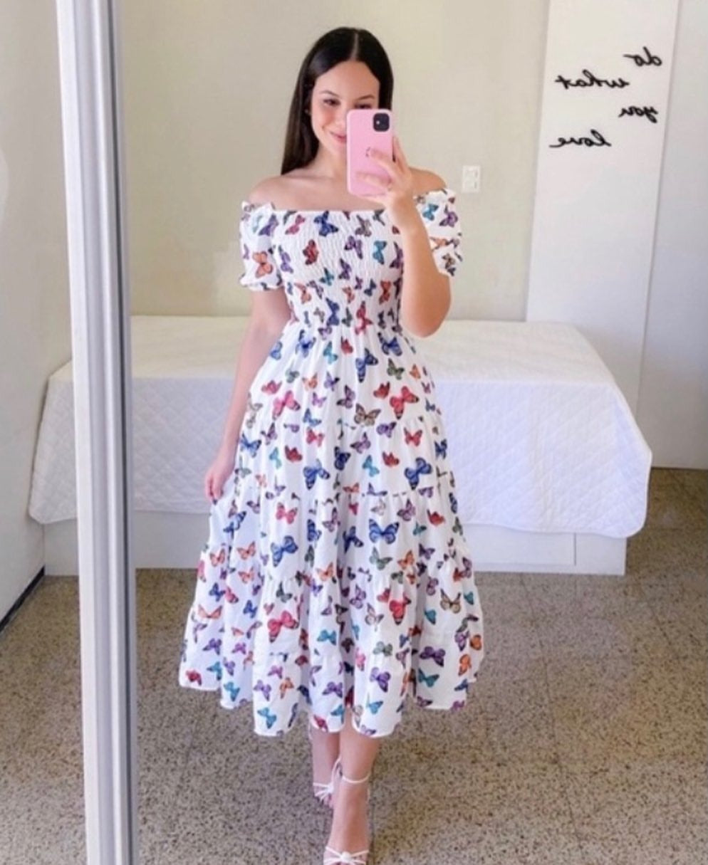 2025 New spring and summer new  New 2025 dresses literary  fresh printing fashion women's clothing