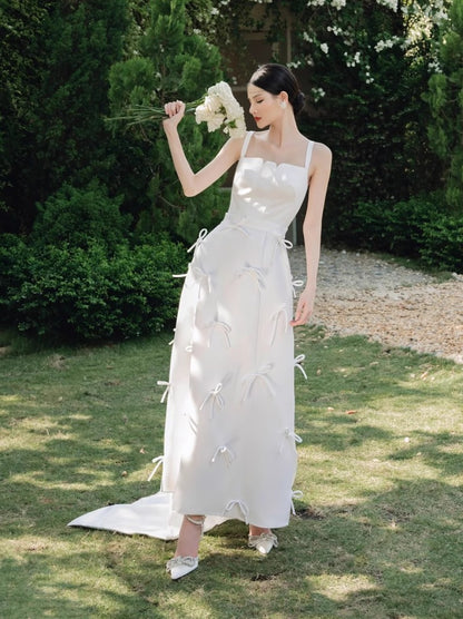 2025 bride sexy suspender light wedding dress satin welcome wedding dress Mori tie license registration small dress skirt women wholesale