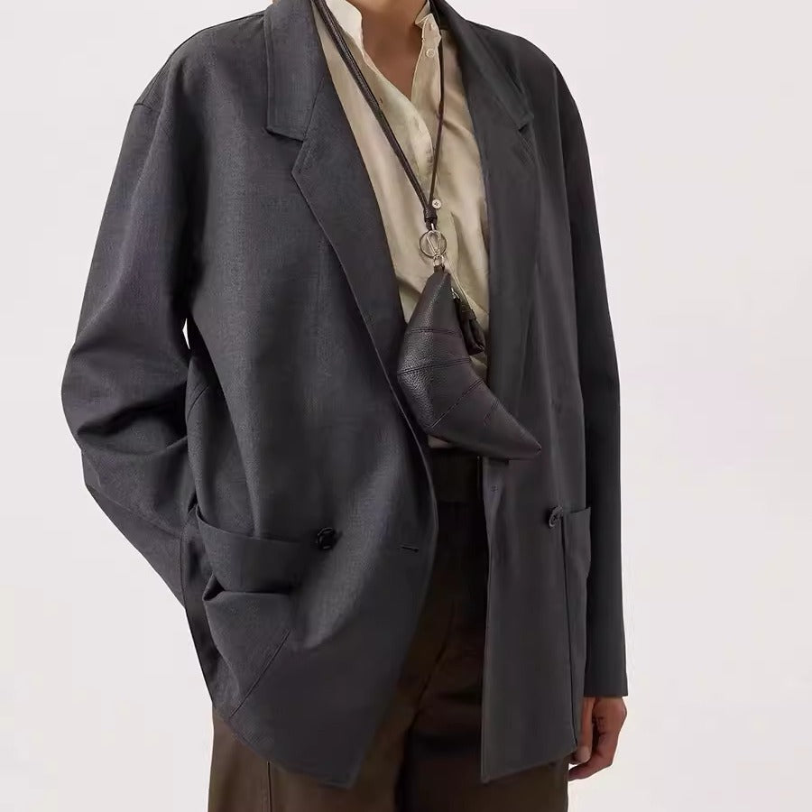 LOVEVOP Wholesale neck small change bag cute croissant bag design sense niche mini concave shape crossbody lipstick earphone bag