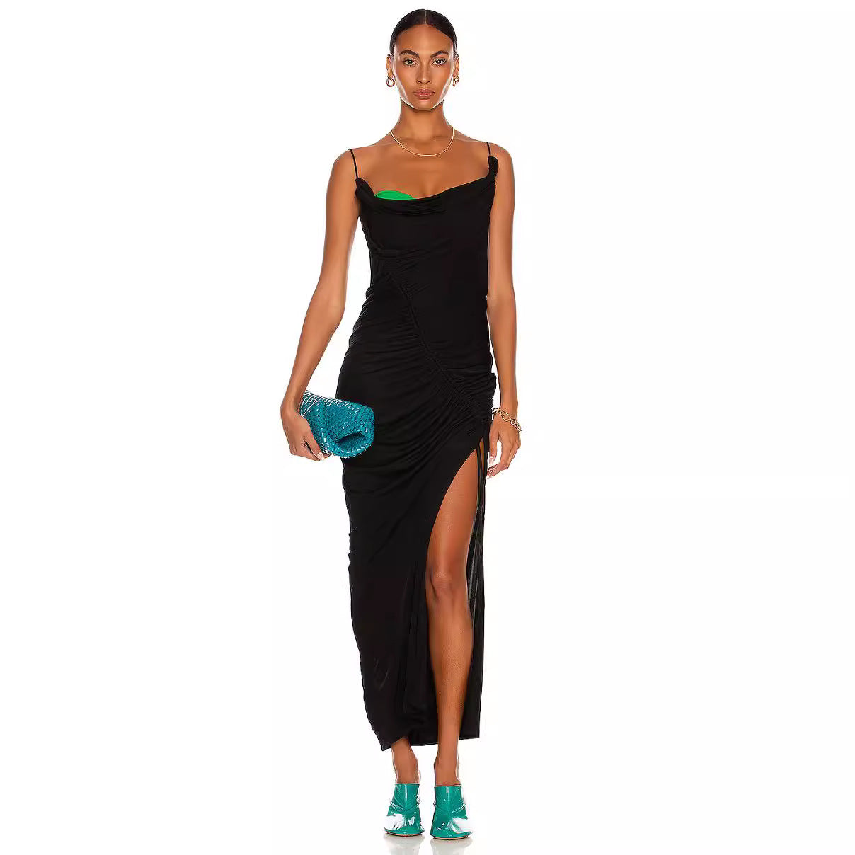 LOVEVOP New   clothing black suspender dress knitted bandage summer sleeveless high-end dress women's clothing