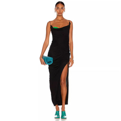 LOVEVOP New   clothing black suspender dress knitted bandage summer sleeveless high-end dress women's clothing