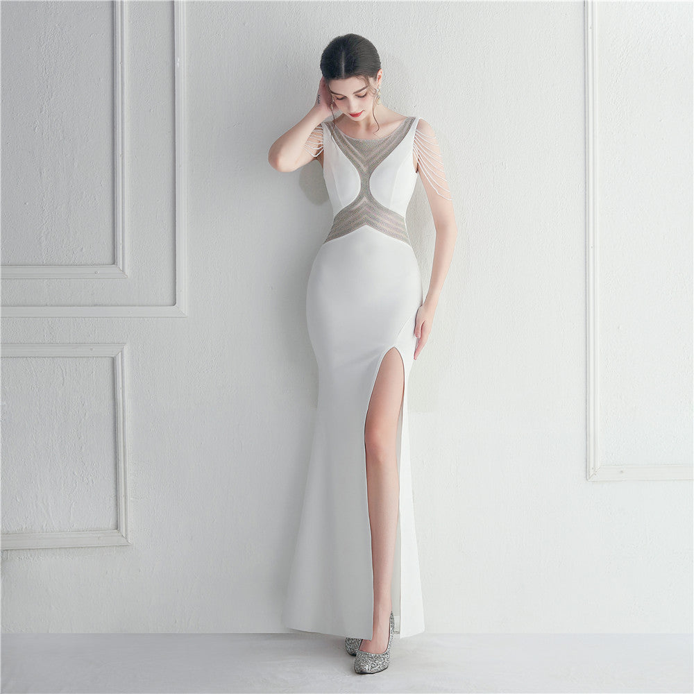 19952 #Cross-border Supply Hot Diamond Beaded Dress Celebrity Dinner Ball Long Evening Dress