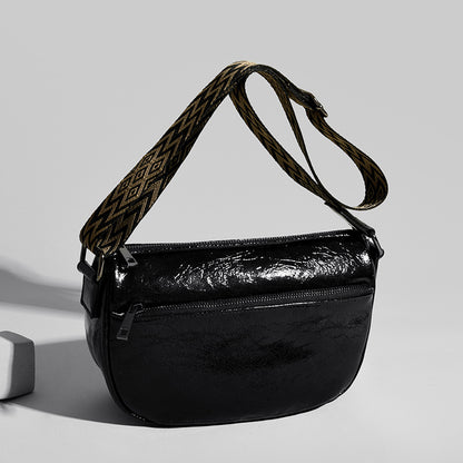 2025 New fashion leather messenger bag niche retro oil wax leather first layer cowhide shoulder bag casual versatile women's bag