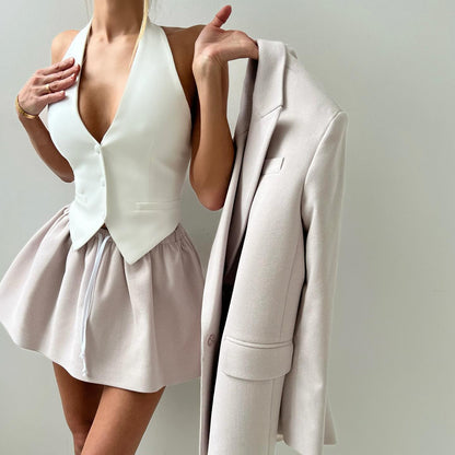 women's clothing wholesale loose casual temperament elegant suit suit texture jacket skirt two-piece set women