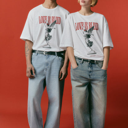 n street men's and women's same spring top  new fashion loose casual couple angel same T-shirt