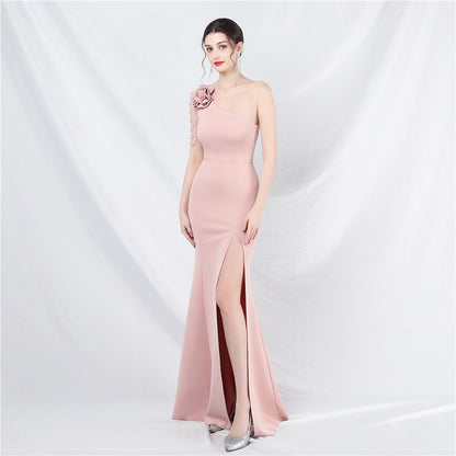 31853 #Hot trade craftsmanship beading flower ordering dinner wedding celebration car model long evening dress