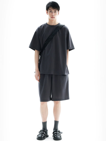 APOZi collection [traceability series] summer solid color simple three-piece set deep space gray commuter set